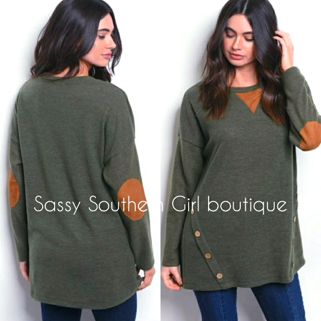 Grey Elbow Patch Tunic